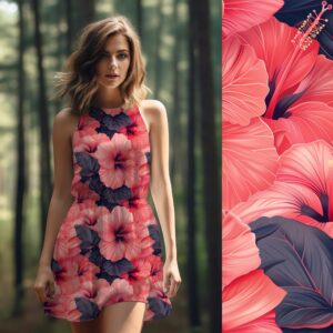 Vorbestellung - Bio-Viskosejersey - Crimson Hibiscus