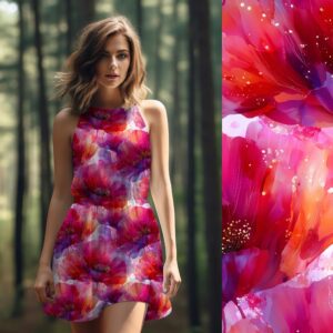 Vorbestellung - Bio-Viskosejersey - Crimson Bloom Symphony